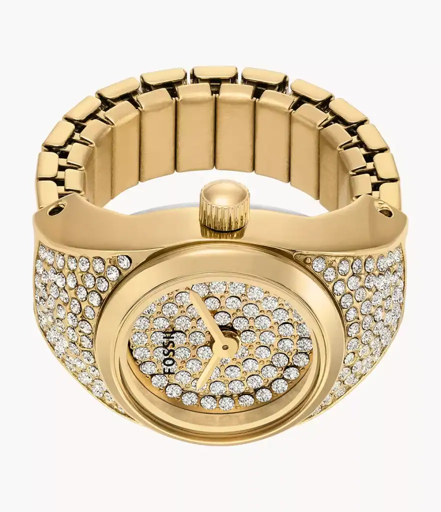 Watch Ring Two-Hand Gold-Tone Stainless Steel – Crystal – Get Nice Watches